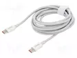 KAAPELI - USB C PISTOKE,MOLEMMIN PUOLIN - 2M - VALKOINEN - 100W - USB kaapelit ja adapterit - CATYS-C02 - 1
