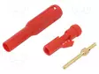 LABORATORY CONNECTOR: 2MM BANANA - PLUG - PUNAINEN - GOLD-PLATED - Ø: 2.7MM - Banaaniliittimet 2mm - MS205-S-22 - 1