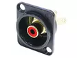 NEUTRIK - PHONO SOCKET IN BLACK CHROME D-SHAPE HOUSING, RED ISOLATION WASHERS - RCA liittimet - NF2DB-2 - 1
