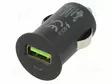 USB VIRTALÄHDE - USB A RASIA - VIRTALÄHT.JÄNN: 12÷24VDC - 18W - MUSTA - Autopistokelaturit ja virtalähteet - GOOBAY-45162 - 1