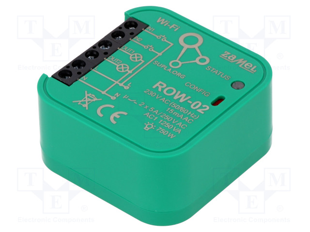 2-KANAVAINEN OHJAIN - SMART HOME - RASIA-ASENNUS - 230VAC - IP20 - SUPLA - IN: 2 - Rakennusautomatiikka - ROW-02 - 1