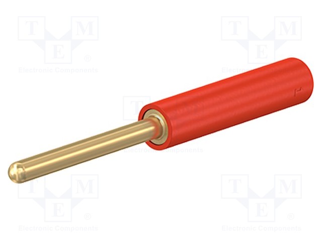 LABORATORY CONNECTOR: 2MM BANANA - ADAPTER - PUNAINEN - GOLD-PLATED - Banaaniliittimet 2mm - MLA2-22 - 1