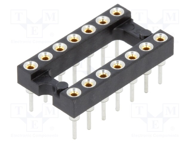 7+7 POS. FEMALE DIL PYSTYMALLI THROUGHBOARD IC SOCKET - IC kannat - holkki - D2814-42 - 1