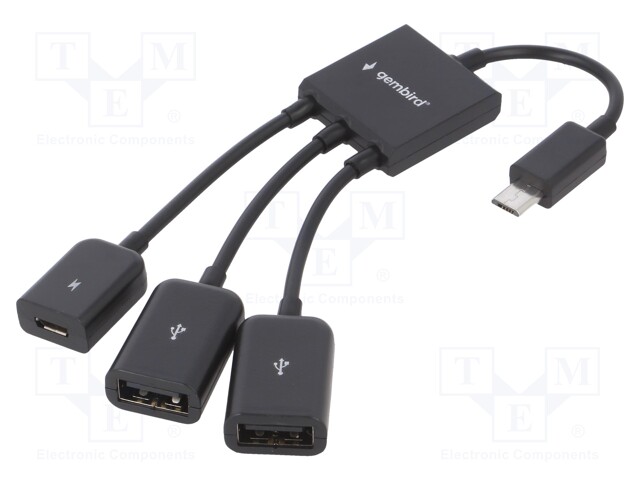 ADAPTERI - 0,13M - MUSTA - LIITTIMEN VÄRI: MUSTA - USB kaapelit ja adapterit - UHB-OTG-02 - 1