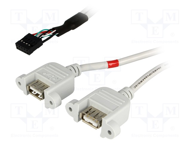 ADAPTERI - USB 2.0 - USB A-PISTORASIA X2,5PIN KOUKKULIITIN X2 - USB kaapelit ja adapterit - USBAJ-2 - 1