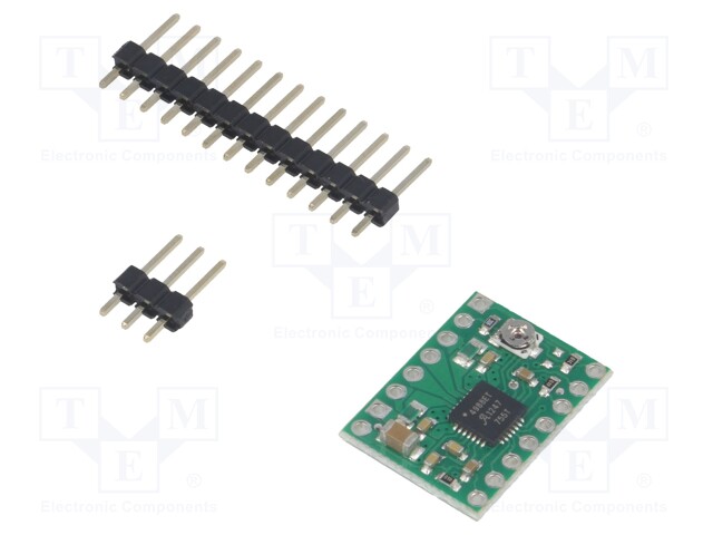 ASKELMOOTTORIN OHJAIN - A4988 - 1A - UMOT.-TULO: 8÷35V - 15,3X20,3MM - Moottoreiden moduuliajurit - POLOLU-1182 - 1