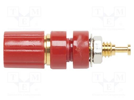 LABORATORY CONNECTOR: 2,6MM BANANA - SOCKET - 5A - 1.5KV - PUNAINEN - 2382 - Banaanijatkoliittimet - POM-2382-2 - 1