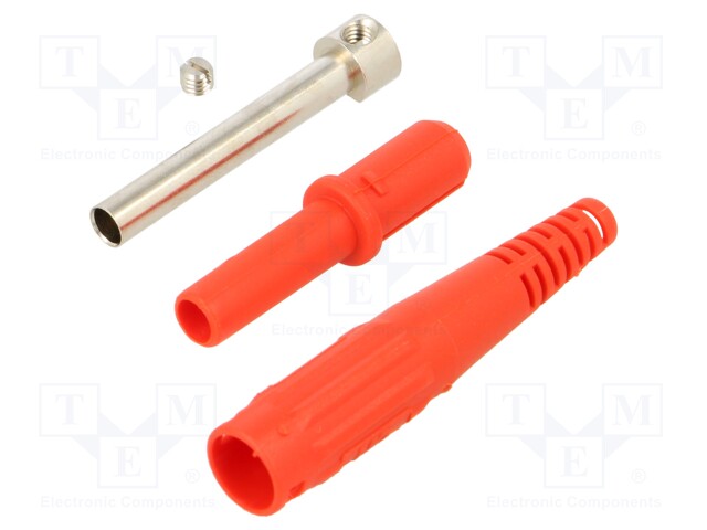 BANAANILIITIN - NAARAS 4MM - 32A - 1KV - PUNAINEN - JOHTOON - ERISTETYT - Banaanijatkoliittimet - XK-410-22 - 1
