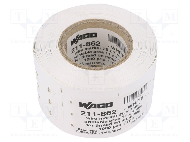 ETIKETTI - 7MM - 10,5MM - -40÷150°C - LÄPILADOTTAVA - Tarratulostimet ja merkitsijät - WAGO-211862 - 1