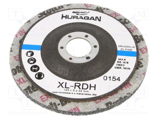 HIOMALAIKKA - KUITUKANGAS - KOOT: Ø125X6MM - KIINN.AUKON HALK: 22MM - Katkaisu- ja hiomalaikat - HUR-SXD-F212-622 - 1