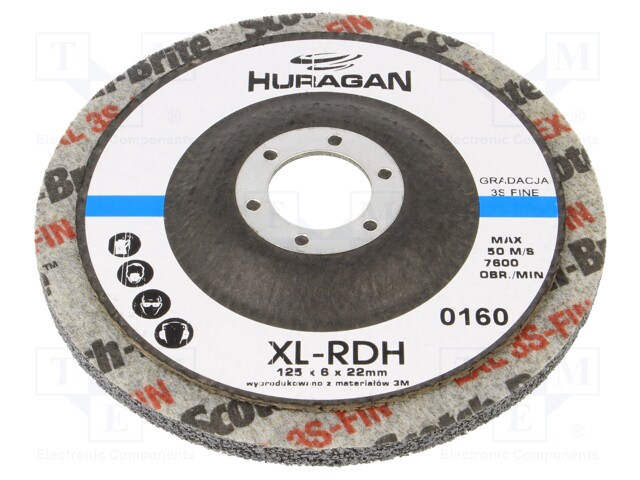 HIOMALAIKKA - KUITUKANGAS - KOOT: Ø125X6MM - KIINN.AUKON HALK: 22MM - Katkaisu- ja hiomalaikat - HUR-SXD-F312-622 - 1
