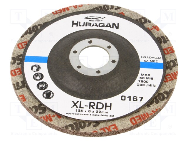 HIOMALAIKKA - KUITUKANGAS - KOOT: Ø125X6MM - KIINN.AUKON HALK: 22MM - Katkaisu- ja hiomalaikat - HUR-SXD-M612-622 - 1