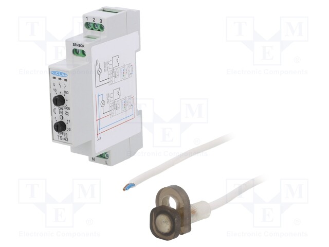 HÄMÄRÄKYTKIN - DIN-KISKOLLE - 230VAC - SPDT - IP20 - 16A - TS-4 - -25÷50°C - Rakennusautomatiikka - TS-43-2 - 1