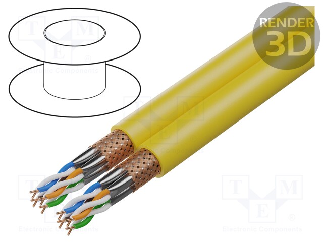 JOHTO - ETHERLINE® LAN 1000,S/FTP - 2X4X2X23AWG - 7A - YKSISÄIKEINEN - CU - ATK-kaapelit - ETH-LAN-2170972 - 1