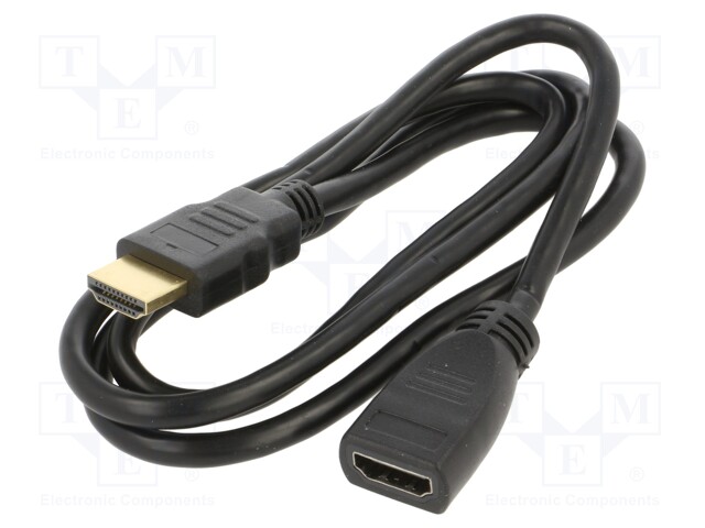 KAAPELI - HDMI-PISTORASIA,HDMI-PISTOKE - HDMI 1.4 - 1M - MUSTA - HDMI, DVI, DisplayPort johdot - SAVKABELCL-132 - 1