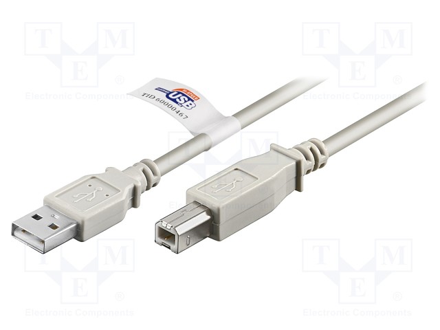 KAAPELI - HIGH SPEED,USB 2.0 - USB A PISTOKE,USB B PISTOKE - 2M - USB kaapelit ja adapterit - USB-AB-UL2 - 1
