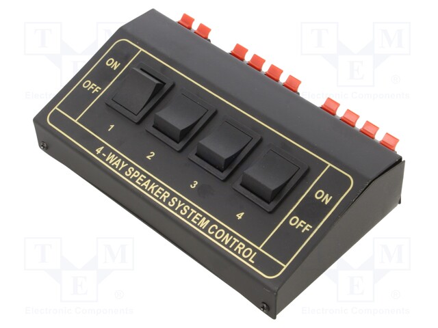 KAIUTTIMIEN VALITSIN - TULO: JOUSIPURISTIN - MUSTA - 50/100/200W - 8OHM - Muut audio-videokaapelit - SPEAKER-SEL-02 - 1