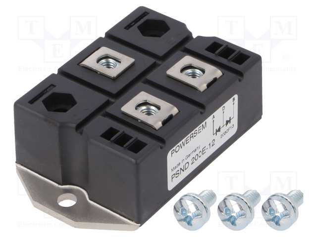 KAKSOISDIODI MODULIYHTEINEN ANODI - 1,2KV - IF: 312A - PWS-E - Diodit - PSND200E12 - 1