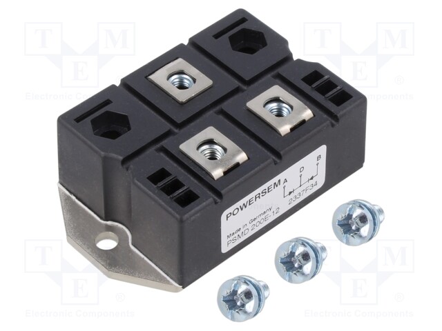 KAKSOISDIODI MODULIYHTEINEN KATODI - 1,2KV - IF: 312A - PWS-E - Diodit - PSMD200E12 - 1