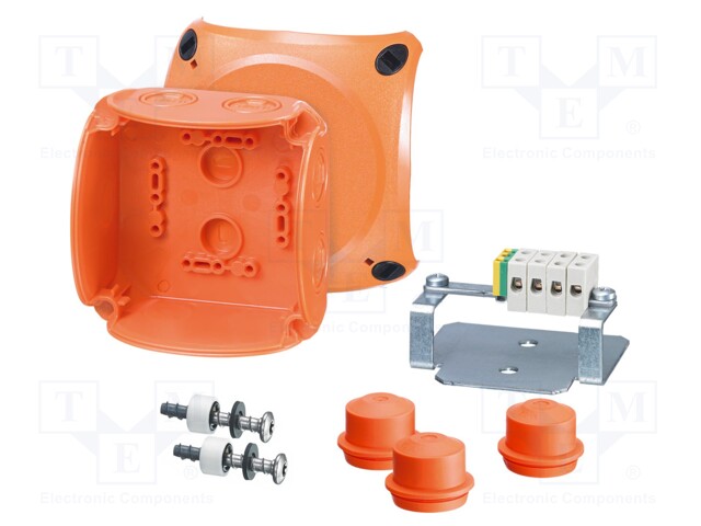 KOTELO: PALOSUOJA-X: 104MM - Y: 104MM - Z: 70MM - IP65,IP66 - ORANSSI - Kytkentärasiat - HENSEL-FK-0402 - 1