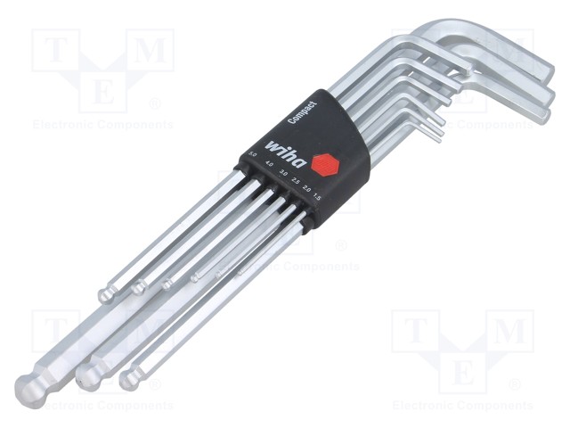 KUUSIOKOLOAVAINSARJA ,PYÖRISTETTY - KROMI-VANADIINITERÄS - Kuusiokolo- ja TORX avaimet - WIHA.02292 - 1