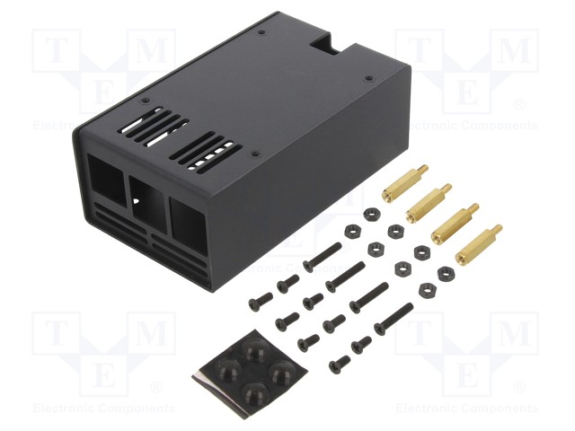 LAITEKOTELO - RASPBERRY PI 4 B - TERÄS - MUSTA - X: 58MM - Arduino Raspberry kotelot - RHF-16532 - 1