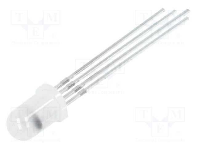 LED - RGB - 5MM - 160° - ETUOSA: KUPERA - 1,6÷2,6/2,8÷3,8/2,8÷3,8VDC - Pyöreät LEDit - LL-509RGBM2E-002 - 1