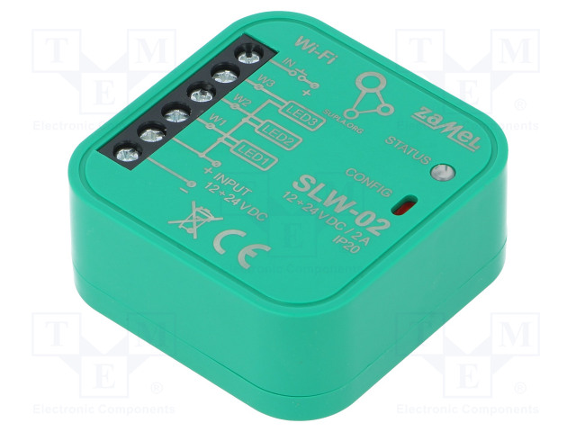 LED OHJAIN - RASIA-ASENNUS - 12÷24VDC - IP20 - SUPLA - -10÷55°C - 2A - OUT: 3 - IN: 1 - Rakennusautomatiikka - SLW-02 - 1