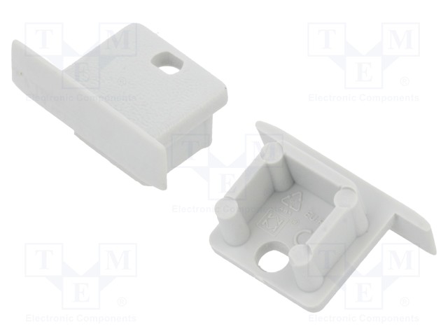 LED PROFIILIN PÄÄTYPALA - HARMAA - 2KPL - ABS - REIÄN KANSSA - SMART-IN10 - Profiilit LED nauhoille - TOP-E3990022 - 1
