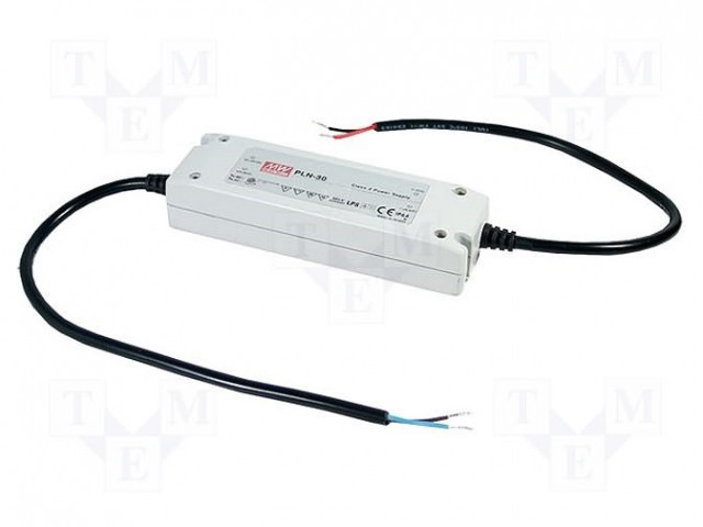 VIRTALÄHDE: IMPULSSI - LED - 30W - 12VDC - 2,5A - 90÷264VAC - 127÷417VDC - LED teholähteet - PLN-30-12 - 1