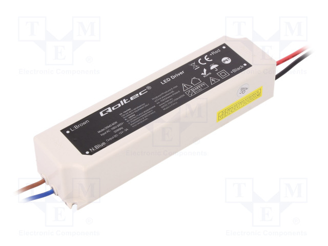 VIRTALÄHDE: IMPULSSI - LED - 60W - 12VDC - 5A - 220÷240VAC - IP67 - OUT: 1 - LED teholähteet - QOLTEC-50942 - 1