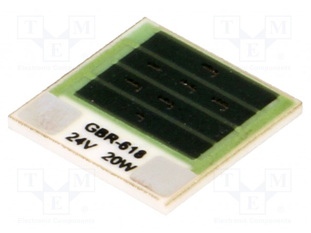 LÄMPÖVASTUS - LIIMATTU - 28,8OHM - 20W - 12,7X12,7X1MM - Lämpösulakkeet - GBR618-24-20-2 - 1