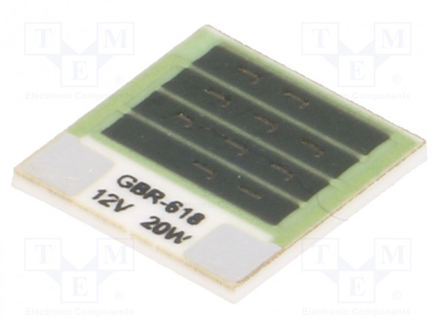 LÄMPÖVASTUS - LIIMATTU - 7,2OHM - 20W - 12,7X12,7X1MM - Lämpösulakkeet - GBR618-12-20-2 - 1