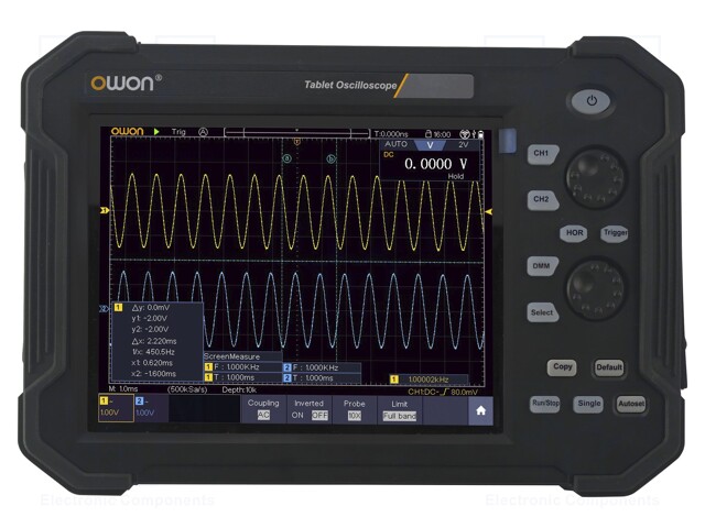 MANUAALINEN OSKILLOSKOOPPI - 120MHZ - 8BIT - LCD TFT 8" - CH: 2 - 1GSPS - Kannettavat oskilloskoopit - TAO3122 - 1