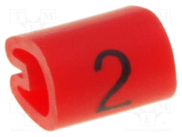 MERKIT - MERKINTÄ: 2 - 4,3÷6,9MM - PVC - PUNAINEN - -45÷70°C - Kaapeleiden merkintä - TE-06201202 - 1