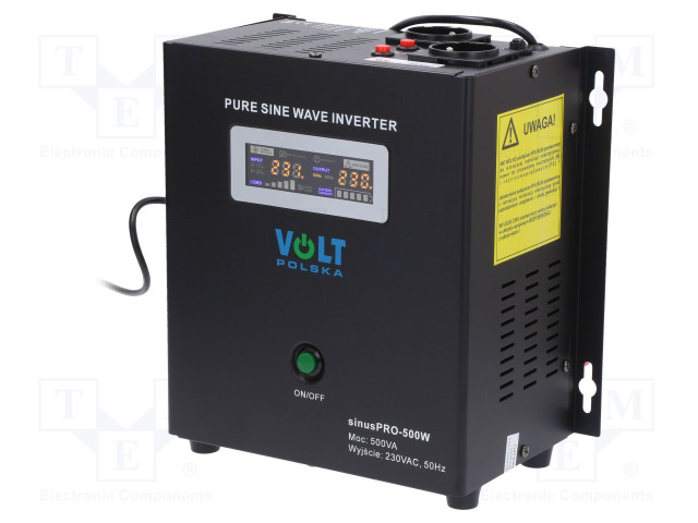 MUUNNIN: DC/AC - 300W - LÄHTÖJÄNNITE 230VAC - LÄHTÖ: AC PISTORASIAA 230V - Invertterit ja jännitteenalentimet - SINUS-PROW-500-12 - 1