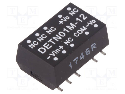 DC/DC MUUNNIN - 1W - TULOJÄNNITE 10,8÷13,2VDC - LÄHTÖJÄNNITE 12VDC - ULÄH2: -12VDC - DC/DC muuntimet - DETN01M-12 - 1
