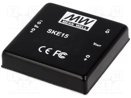DC/DC MUUNNIN - 15W - TULOJÄNNITE 18÷36VDC - LÄHTÖJÄNNITE 12VDC - ILÄH: 1250MA - 2"X2" - DC/DC muuntimet - SKE15B-12 - 1