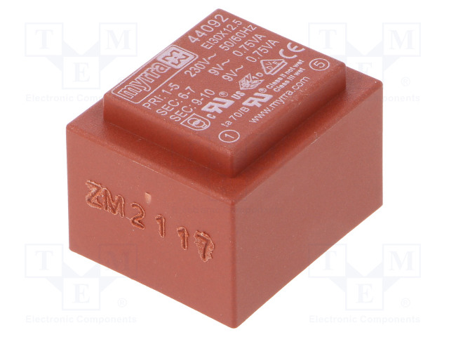 MUUNTAJA - 1,5VA - 230VAC - 9V - 9V - 83MA - 83MA - PCB - Piirilevymuuntajat - MYRRA-44092 - 1
