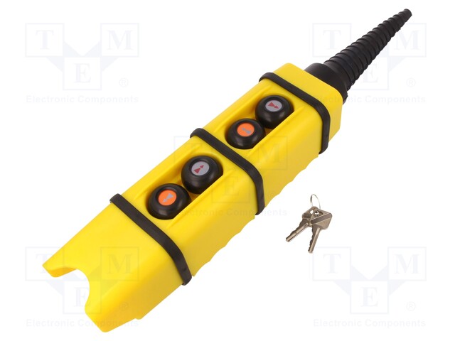 OHJAUSKASETTI - KS - PAINIKK.LKM: 4 - PYÖREÄ,KUPERA - IP65 - -20÷70°C - Painonappikytkimet - KS2-1-2 - 1