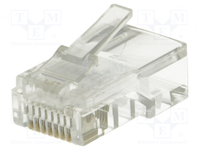LIITIN: RJ45 - PISTOKE - PIN: 8 - CAT: 5E - SUOJAAMATTOMAT - 8P8C - JOHTOON - RJ liittimet - LOG-MP0002 - 1