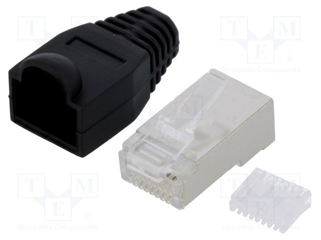 LIITIN: RJ45 - PISTOKE - PIN: 8 - CAT: 6 - SUOJATTU,SUOJAN KANSSA - 8P8C - RJ liittimet - LOG-MP0022 - 1