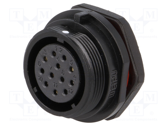 LIITIN: PYÖREÄT - N LIITINAARAS - PIN: 12 - IP68 - SP21 - 5A - 400V - WEIPU liittimet - SP2112S12 - 1