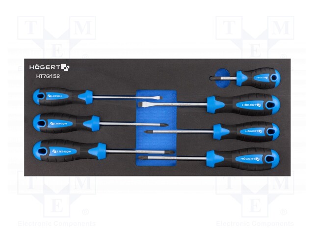SCREWDRIVER: UNIVERSAL-SET - IN A FOAM TRAY - 7PCS. - Ruuvimeisselit ja sarjat - HT7G152 - 1