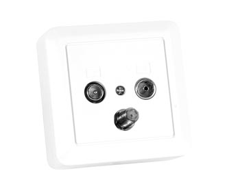TV/FM/SAT SPLITTER, WITH COVER AND BOX FOR WALL MOUNTING - TV antenniliittimet ja jakajat - CV032 - 1