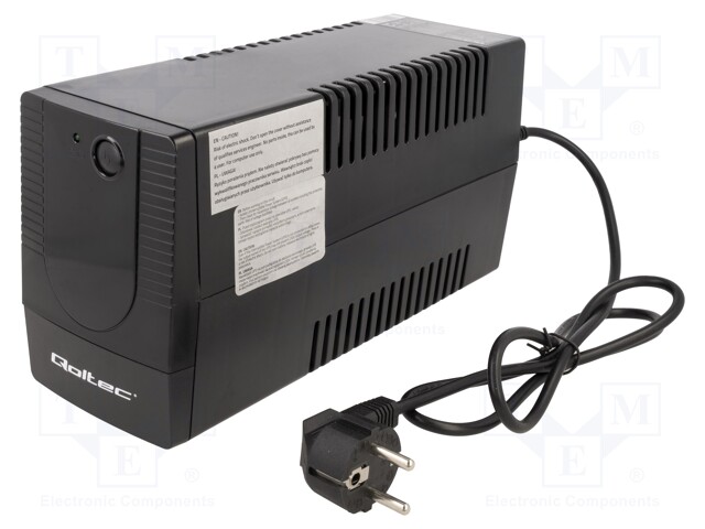 UPS VIRTALÄHDE - 360W - 650VA - 220V - FRENCH X2 - 275X92X140MM - 0÷40°C - UPS ja tietokeneen virtalähteet - QOLTEC-53772 - 1