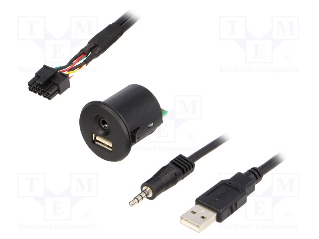USB/AUX-ADAPTERI - FIAT - JACK 3,5MM 4PIN PISTORASIA,USB A RASIA - Autopistokelaturit ja virtalähteet - USB.FIAT.02 - 1