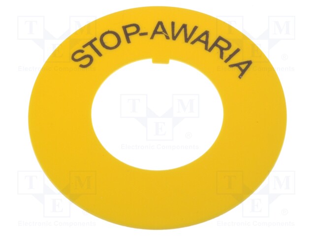 VAROITUSALUSTA - 22MM - ØASENNUSAUK.: 22,5MM - Ø: 60MM - PVC - Taulukytkimien lisävarusteet - DR-STOP-FI22 - 1