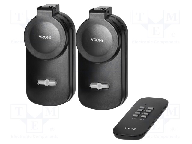 VERKKOPISTORASIA - LIITINASENNUS - 230VAC - IP44 MUSTA - Rakennusautomatiikka - VIR-RS-2 - 1