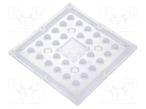 LED-LINSSI - NELIÖMAINEN - PLEXIGLASS PMMA - LÄPINÄKYVÄ - H: 9,5MM - Linssit LEDeille - CS16322 - 1